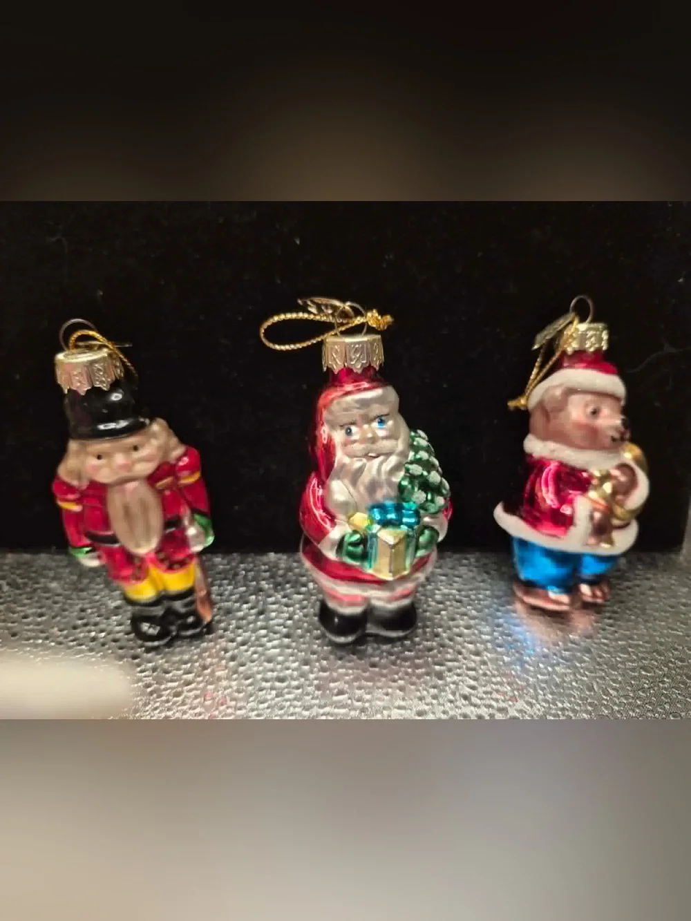 Vintage Hand-blown Glass Pacconi Christmas Ornaments - Santa, Nutcracker, Bear